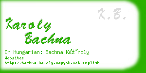 karoly bachna business card